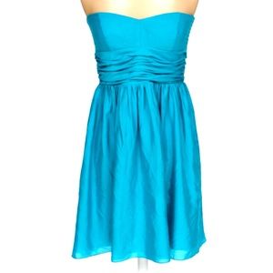 JESSICA SIMPSON AQUA STRAPLESS FLOWY DRESS SIZE 2